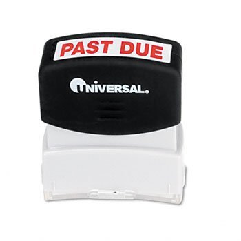 Universal Office Products 10063 Message Stamp, Past Due, Pre-Inked/Re-Inkable, Red