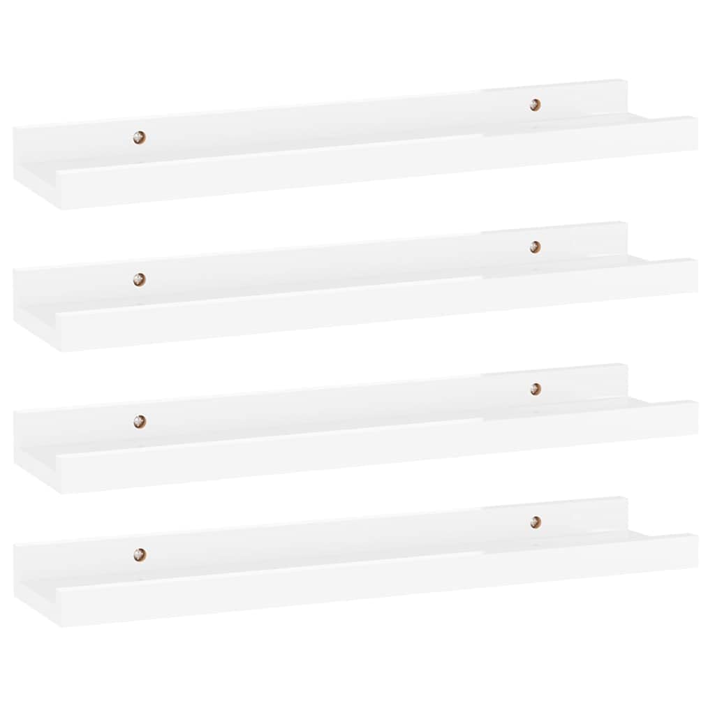 vidaXL MDF Wall Shelves Set - High Gloss White Display Shelves - Versatile and Modern Small Space Storage - Suitable for Books, Succulents, Ornaments