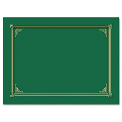 Certificate/Document Cover, 12-1/2 X 9-3/4, Green, 6/Pack, Sold As 6 Each