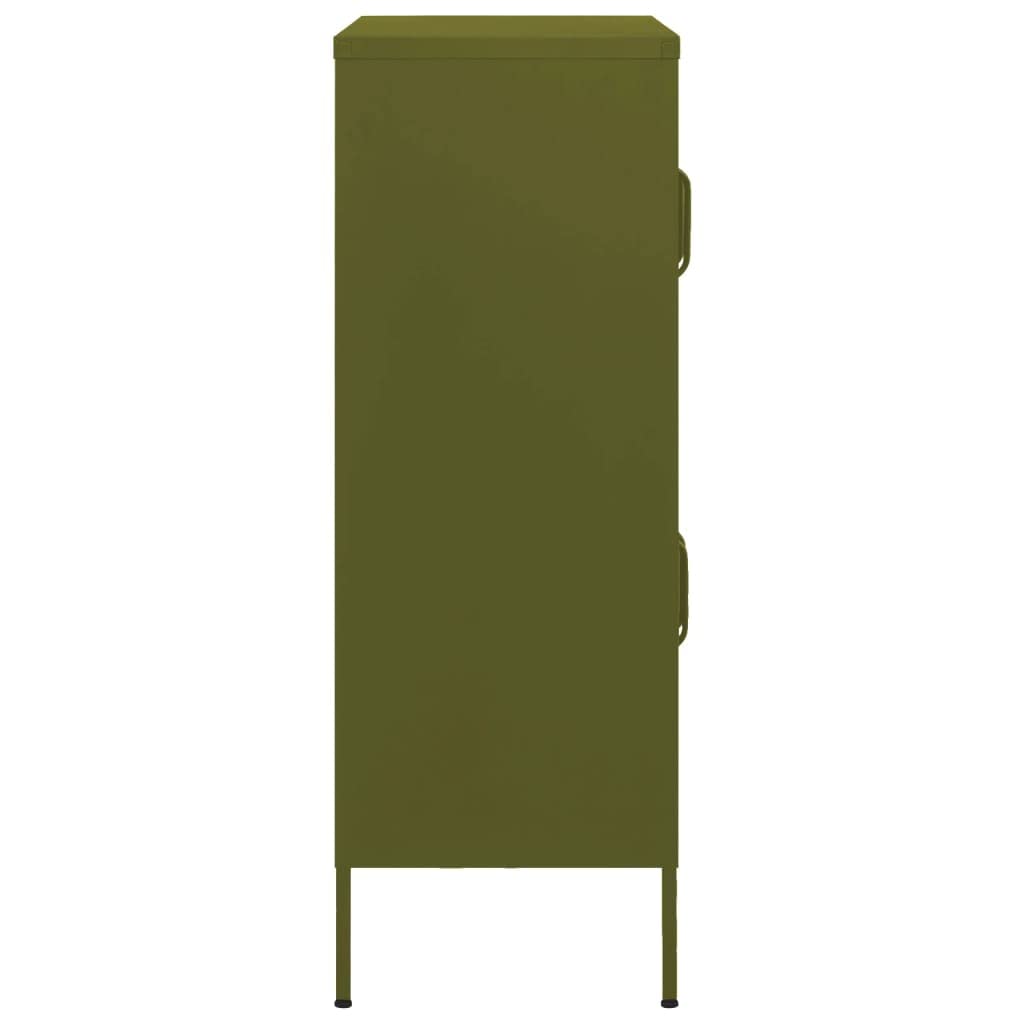 vidaXL Storage Cabinet Olive Green 31.5&quot;x13.8&quot;x40&quot; Steel