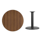 Flash Furniture Graniss 36'' Round Walnut Laminate Table Top with 24'' Round Table Height Base