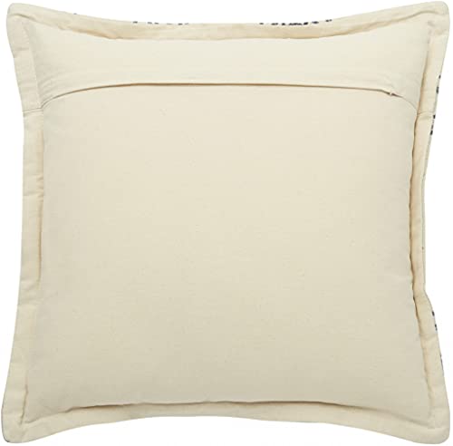 HomeRoots 100% Cotton Indigo and Beige Medallion Throw Pillow