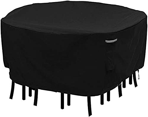 Rosielily Outdoor Table Cover Round, Patio Table Chair Set Covers Waterproof, Heavy Duty Outdoor Dining Table Covers, Patio Furn