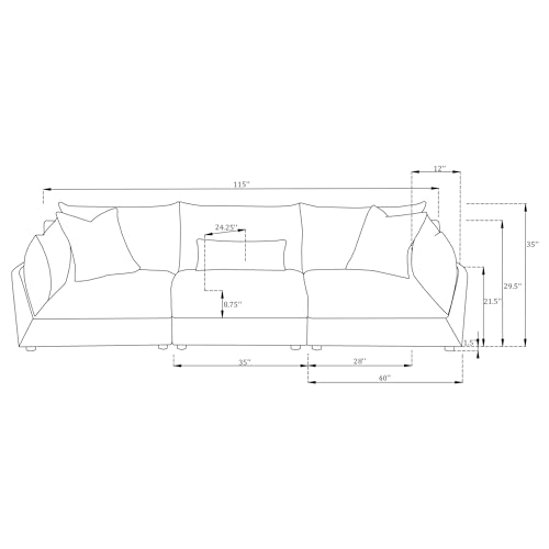 Coaster Sasha 3-Piece Upholstered Sofa Barely Black