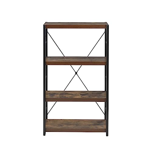 Acme Bob 4 Shelf Wooden Bookcase In Weathered Oak