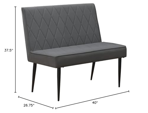 Coaster Home Furnishings Upholstered Tufted Short Bench, Grey and Gunmetal