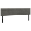 vidaXL Velvet LED Headboard Dark Gray, Comfort Padded Bedroom Accessory, Modern Design, Polyester, Engineered Wood and Larch Wood, Easy to Install