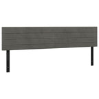 vidaXL Velvet LED Headboard Dark Gray, Comfort Padded Bedroom Accessory, Modern Design, Polyester, Engineered Wood and Larch Wood, Easy to Install