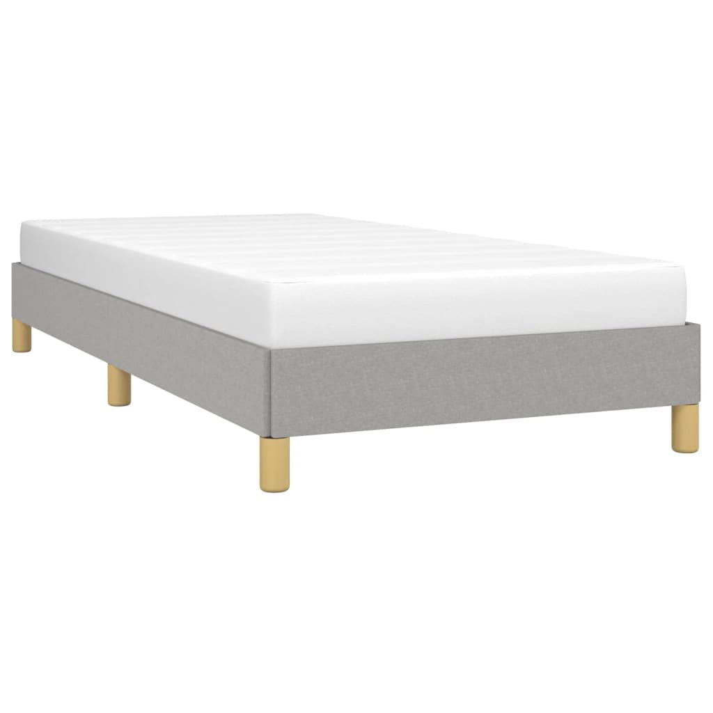 vidaXL Bed Frame - Twin XL Size, Simple and Durable Fabric Construction, Light Gray Color, Requires Assembly, Suitable for Foam and Spring Mattresses