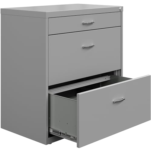 Lorell NuSparc Pencil Drawer Lateral File, Silver