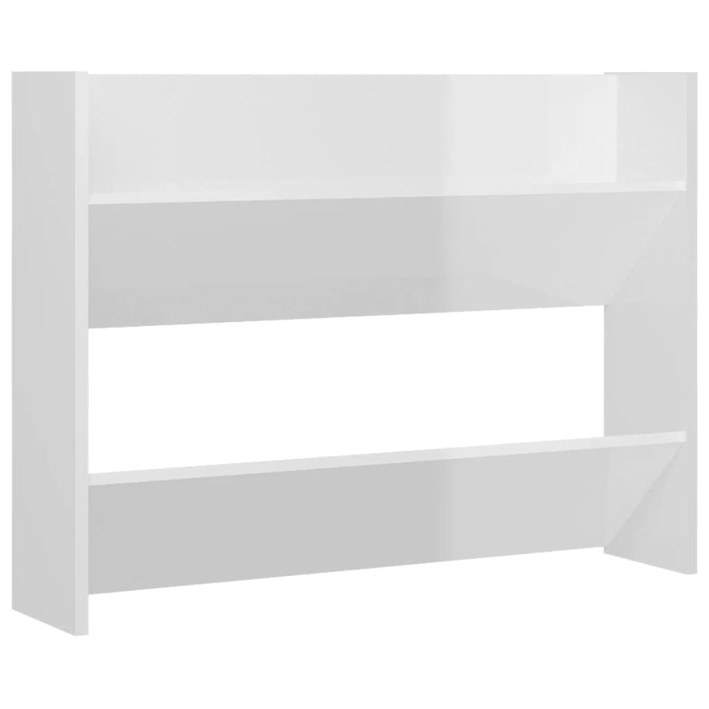 Vidaxl Wall Shoe Cabinet High Gloss White 31.5&quot;X7.1&quot;X23.6&quot; Engineered Wood