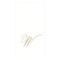 Caspari White Pearl & Gold Paper Linen Boxed Guest Towel Napkins in Letter W - Two Packs of 24
