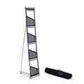Vispronet Standing Brochure Holder - 0.9Ft X 4.6Ft Mesh Catalog Holder Stand With 4 Pockets & Carrying Bag - Portable Literature