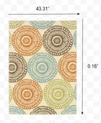 HomeRoots Polypropylene 4’x6’ Beige and Blue Medallion Indoor Outdoor Area Rug