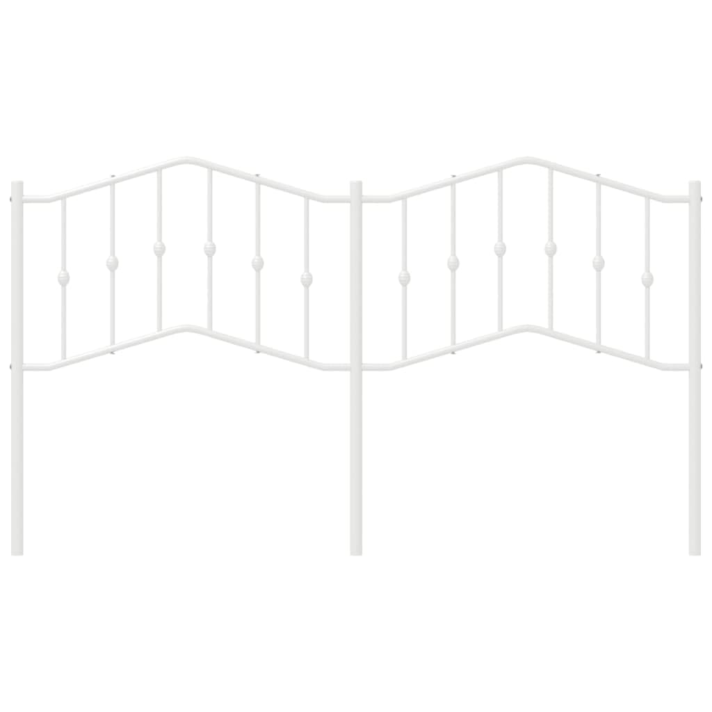 vidaXL White Metal Headboard - Classic Design, Powder-Coated Steel Construction, Sturdy Metal Legs, Excellent Back Support, 70.9&quot; Suitable Mattress Width