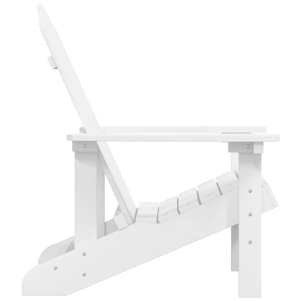 vidaXL Weather-Resistant Adirondack Patio Chair - Durable HDPE White Garden Armchair with Steel Frame, Easy to Maintain, Comfortable Design, Suitable for All Weather Conditions