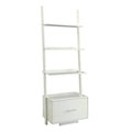 Convenience Concepts American Heritage Ladder Bookshelf Drawer 24.75 Classic Living Room Bookcase with Filing Cabinet for Office