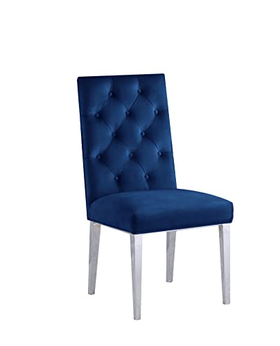 Best Quality Furniture Sc69 Side Chairs (Set Of 2), Navy Blue