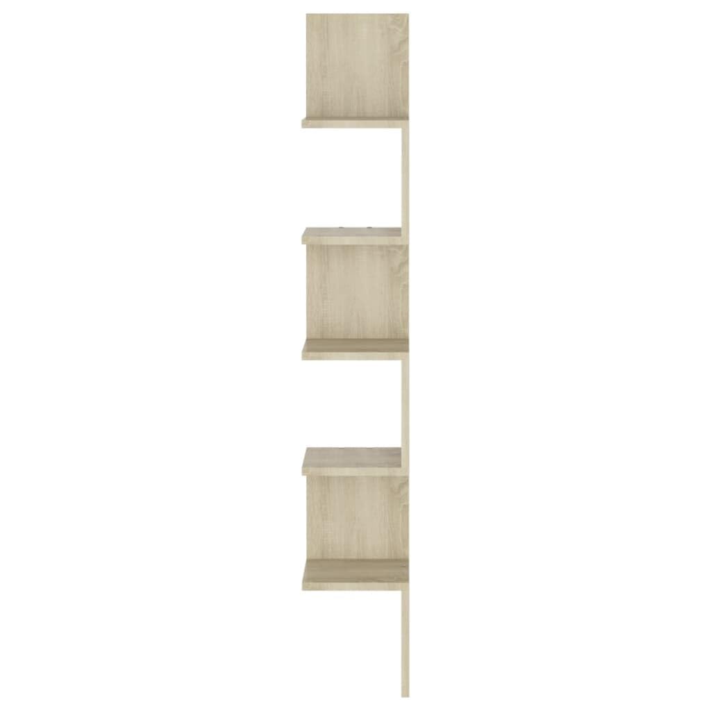 Wall Corner Shelf Sonoma Oak 20x20x127.5 cm Engineered Wood