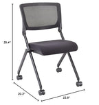 Lorell 41846 Nesting Chairs, Mobile, 20-1/4-Inch X22-7/8-Inch X35-3/8-Inch, 2/Ct, Bk