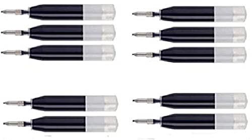 10 Genuine Intrepid Medium Point Cross Ion Black Gel Ink Refill [Bulk Packing] For Cross Roadster, Vice, Penatia Gelicious, And