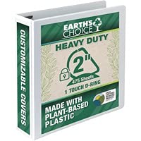Samsill Earths Choice Biobased Heavy-Duty 3 Ring View Binder, 2 Inch Locking One Touch D-Ring, Usda Certified Biobased, Eco-Frie