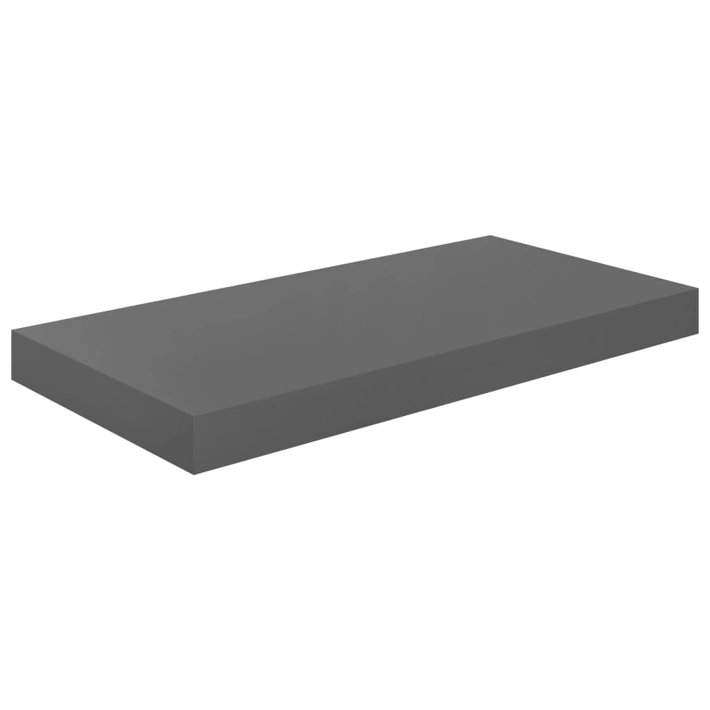 vidaXL High Gloss Floating Wall Shelves - Stylish Gray Honeycomb MDF Wall Display Shelves, Set of 2 - Size 19.7&quot;x9.1&quot;x1.5&quot; - Easy to Install and Durable
