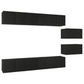 vidaXL 8X TV Cabinets Home Living Room Furniture Modern TV Stand HiFi Stereo Cabinet Media Unit Entertainment Center Black Engineered Wood