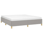 vidaXL King Size Bed Frame with Plywood Slats, Platform Bed Frame, Fabric Upholstered Mattress Foundation, No Box Spring Needed & Easy Assembly, Light Gray, Without Mattress