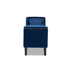 Baxton Studio Perret Modern and Contemporary Royal Blue Velvet Fabric Upholstered Espresso Finished Wood Bench