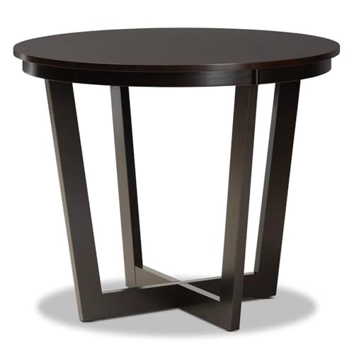 Baxton Studio Morigan Sand Fabric Upholstered and Dark Brown Finished Wood 5-Piece Dining Set