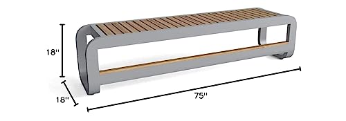 Anderson Teak BH-1043 Monza 3-Seater Metal Wood Bench - Thumbnail 3