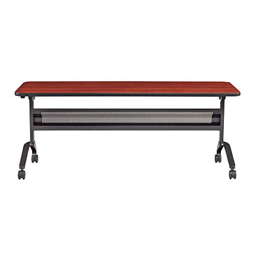 Safco Products Flip-N-Go Training Table, Biltmore Cherry 24'x72' Silver Legs