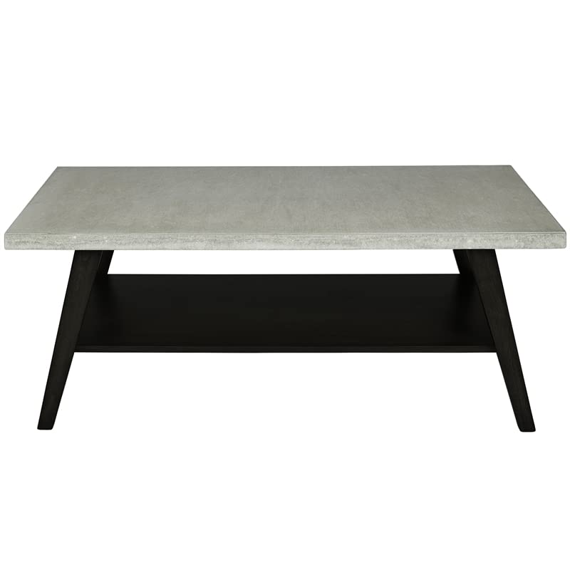 Progressive Furniture Jackson II Rectangular Cocktail Table, Concrete Gray/Black