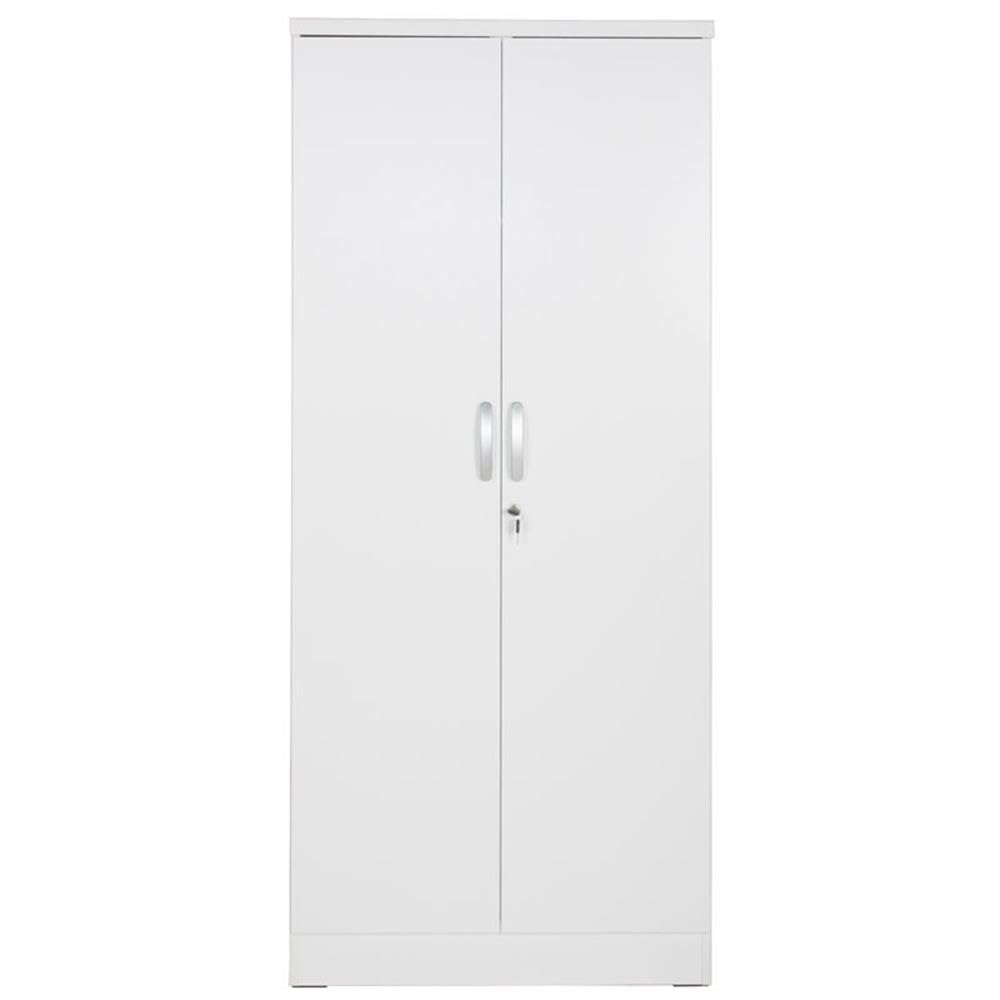 Better Home Products Harmony Wood Two Door Armoire Wardrobe Cabinet in White