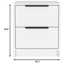 HomeRoots Stylish White Two Drawer Nightstand