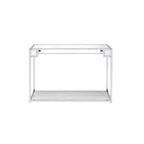 Acme Asbury Mirrored Top Metal Frame Console Table in Mirrored and Chrome