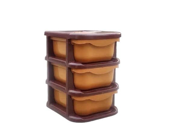 Use_3 Shelf Small Size Plastic Drawer/Makeup Vanity Box/Storage Box/Storage Organiser/Basket For Office & Home(Size14 * 18 * 20
