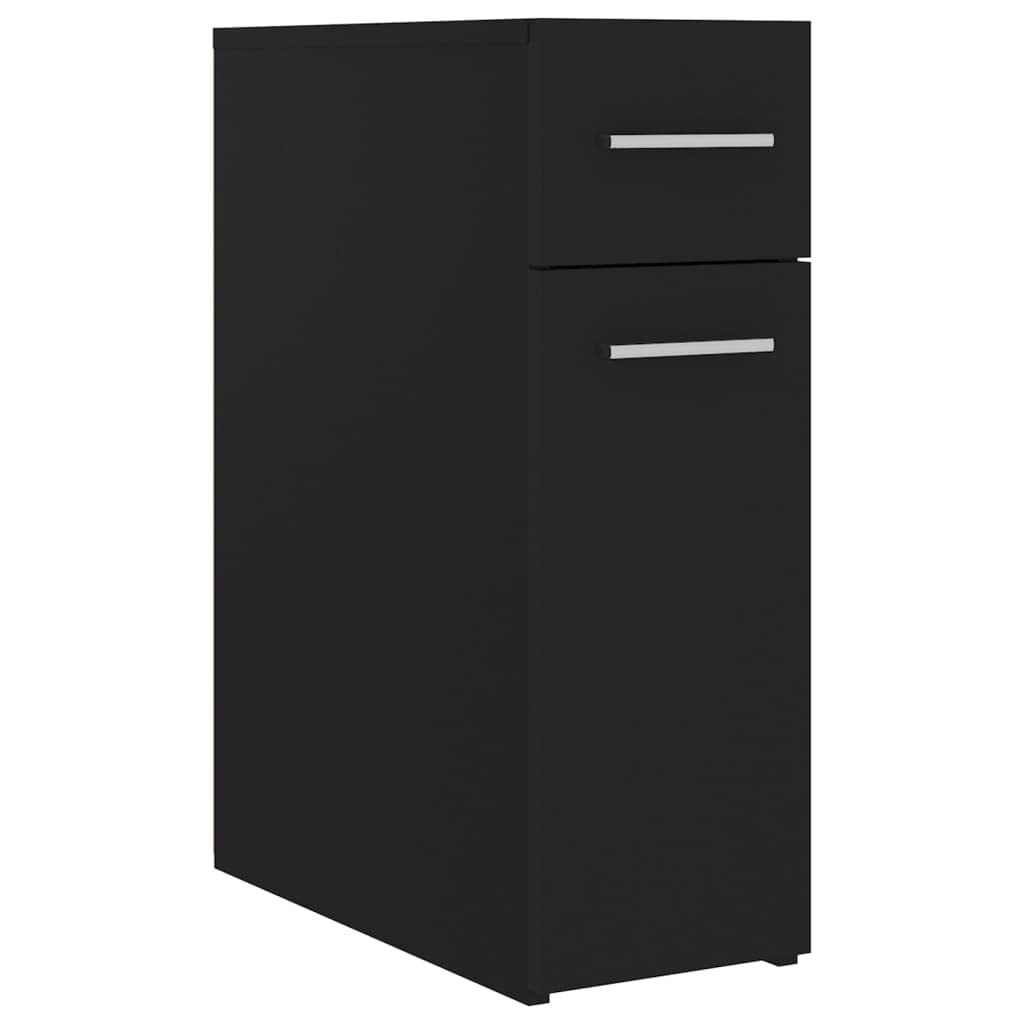 vidaXL Apothecary Cabinet Black 7.9&quot;x17.9&quot;x23.6&quot; Engineered Wood