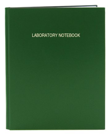 Bookfactory Lab Notebook - 48 Pages (.25 ' Grid Format), 8 ' X 10 ', Green Cover, Section Sewn Hardbound Laboratory Notebook