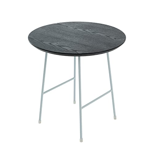 Rossmore - White Base Side Table - Black Top
