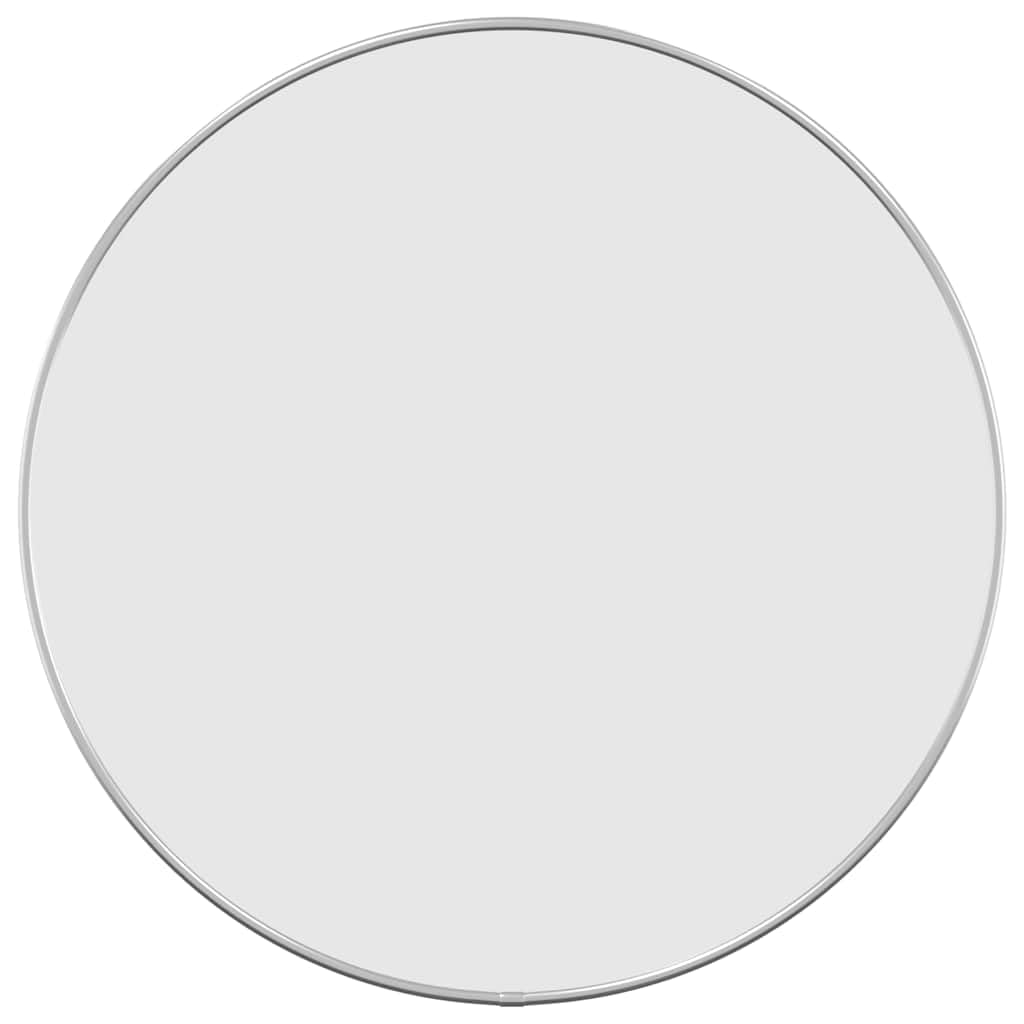 vidaXL Round Wall Mirror - Silver-Toned PVC and Glass Blend - 19.7&quot; Diameter – Ideal for Bedroom, Bathroom and Living Room Decor