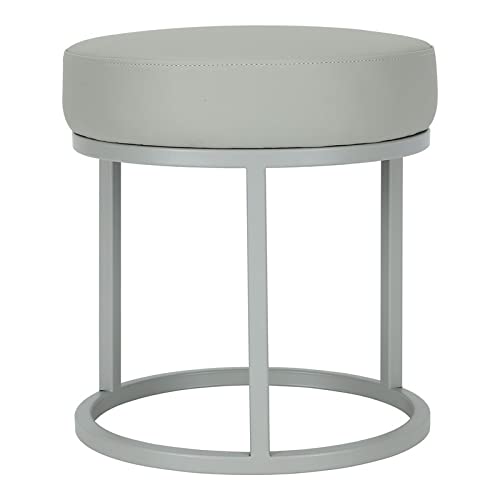 Pangea Home Mono 18&quot; Modern Faux Leather & Metal Stan Stool In Gray
