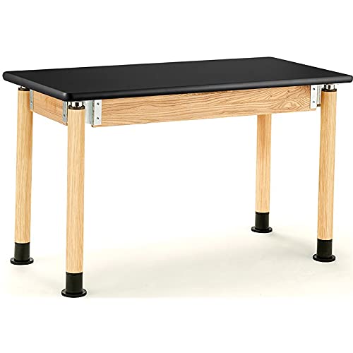 NPS Signature 24x48 Wood Science Lab Table with HPL Top in Light Oak