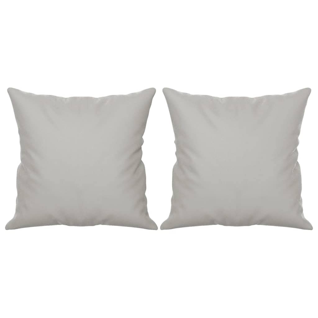 vidaXL Light Gray Throw Pillows, Set of 2, Polyester Microfiber Fabric, Square Couch Pillows with PP Cotton Filling, Easy to Clean, Durable and Comfortable