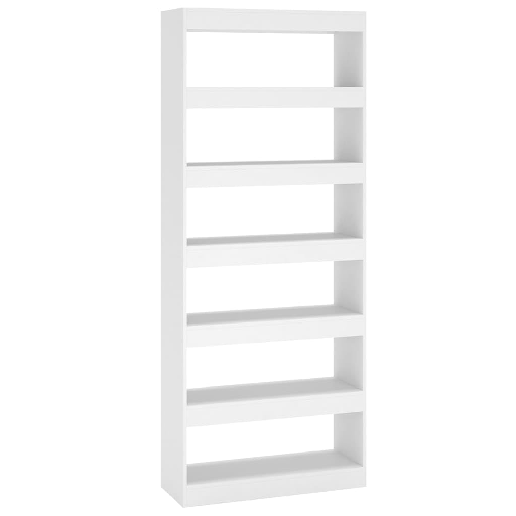 vidaXL Book Cabinet/Room Divider White 31.5&quot;x11.8&quot;x78&quot; Chipboard