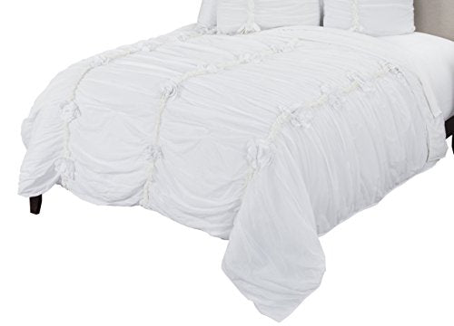 Rizzy Home | BQ4332 | Polyester Quilt | 106&quot;x92&quot; White/Neutral/ Stripe