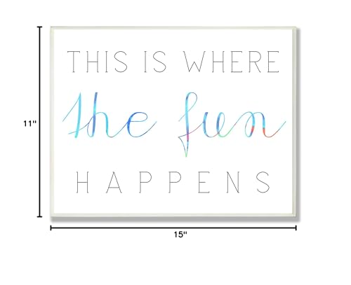 The Kids Room By Stupell This Is Where The Fun Happens Rectangle Wall Plaque, 11 X 0.5 X 15, Proudly Made In Usa