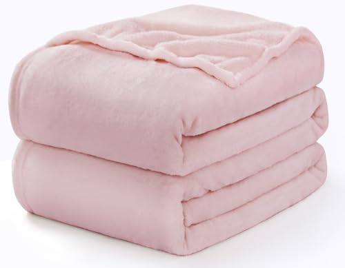 Cozylux Fleece Bed Blankets Throw Xl Size Pink - 300Gsm Soft Lightweight Cozy Plush Fuzzy Microfiber Flannel Blanket For Travel Camping Chair And Sofa, 50X70 Inches