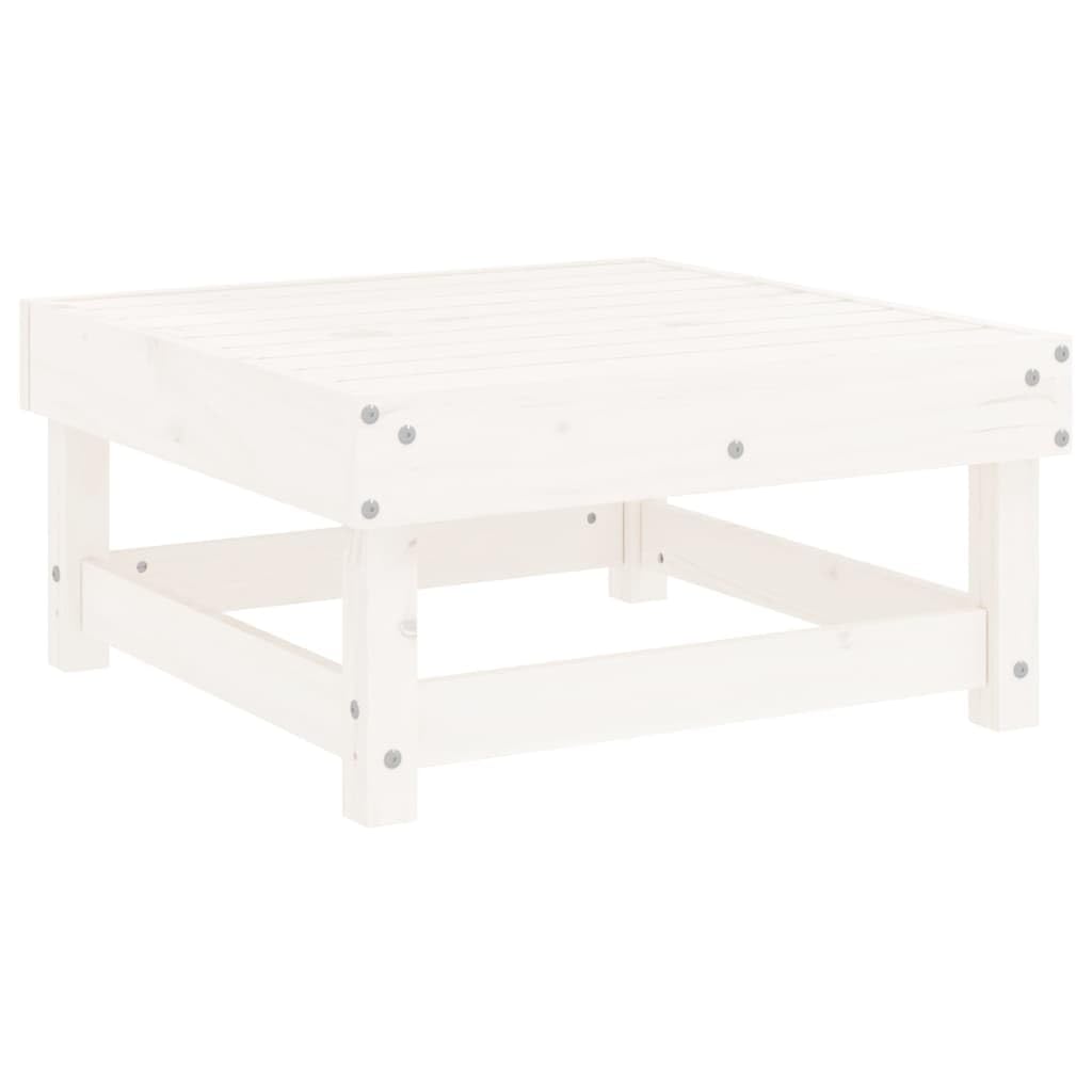vidaXL Quality Pine Wood Patio Footstool-White-24-Includes Cushion-Anthracite-Max Load 242.5lb-Modular Design-Garden Lounge Set